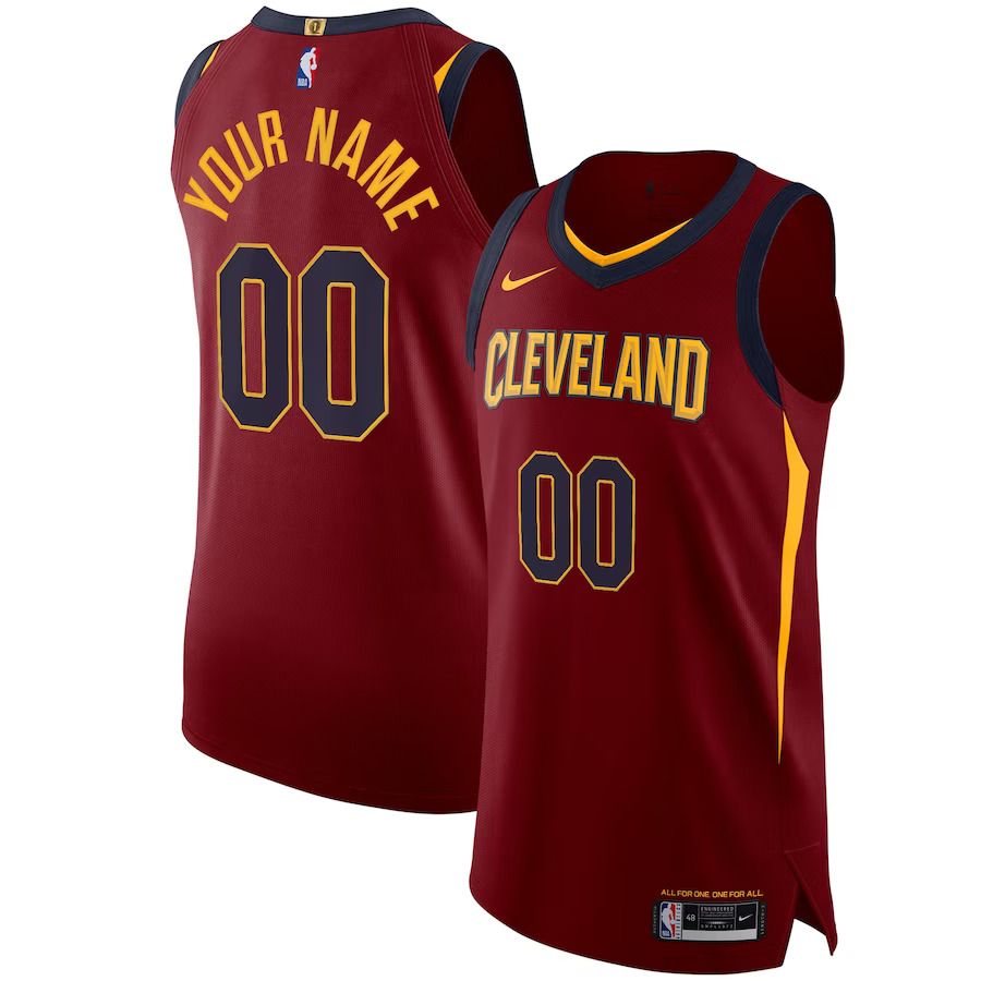 Men Cleveland Cavaliers Nike Maroon Authentic Custom NBA Jersey